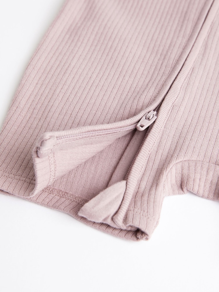 Pale Pink - Baby Two Way Zip 100% Cotton Rompers 3 Pack (0mths-3yrs) - Image 7 of 7 Pale Pink - Baby Two Way Zip 100% Cotton Rompers 3 Pack (0mths-3yrs) - Image 7 of 7