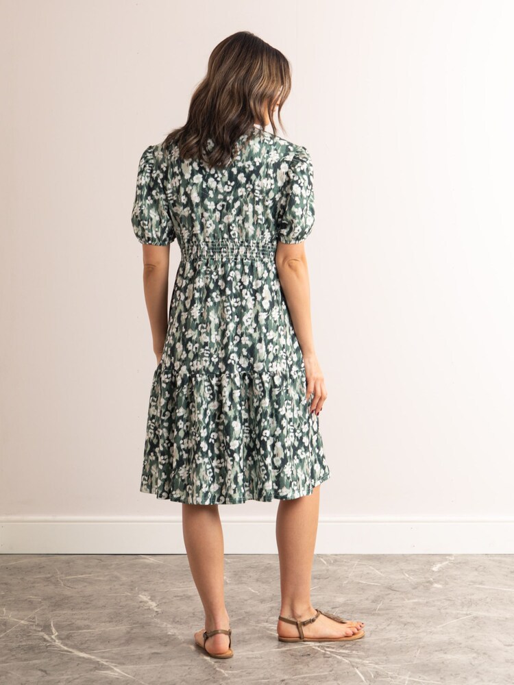 Lakeland Clothing Green Leonie V-Neck Midi Dress - Image 2 of 5