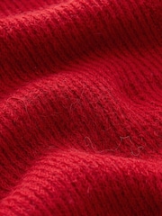 Червоний - Long Sleeve V-Neck Rib Cardigan With Wool - Image 7 of 7