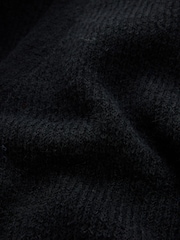שחור - Long Sleeve V-Neck Rib Cardigan With Wool - תמונה 7 מתוך 7