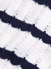 Abercrombie & Fitch Blue Open Knit Wavy Stripe Crochet Jumper - Image 2 of 2