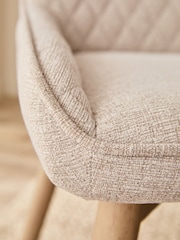 Set of 2 Tweedy Plain Light Natural Hamilton Light Wood Leg Quilted Dining Chairs - Image 3 of 10