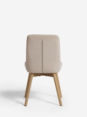 Set of 2 Tweedy Plain Light Natural Hamilton Light Wood Leg Quilted Dining Chairs - Image 8 of 10