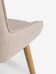 Set of 2 Tweedy Plain Light Natural Hamilton Light Wood Leg Quilted Dining Chairs - Image 9 of 10