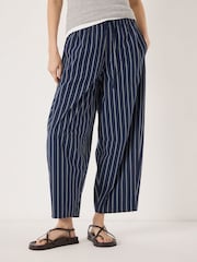 Hush Blue Juno Laundered Cotton Barrel Leg Trousers - Image 2 of 6