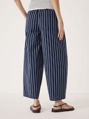Hush Blue Juno Laundered Cotton Barrel Leg Trousers - Image 4 of 6
