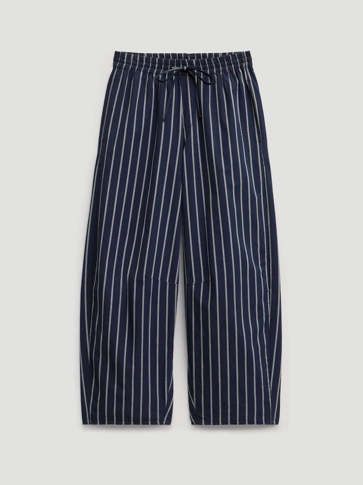 Hush Blue Juno Laundered Cotton Barrel Leg Trousers - Image 6 of 6 Hush Blue Juno Laundered Cotton Barrel Leg Trousers - Image 6 of 6