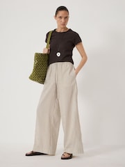 Hush White Petunia Striped Side Detail Trousers - Image 2 of 5