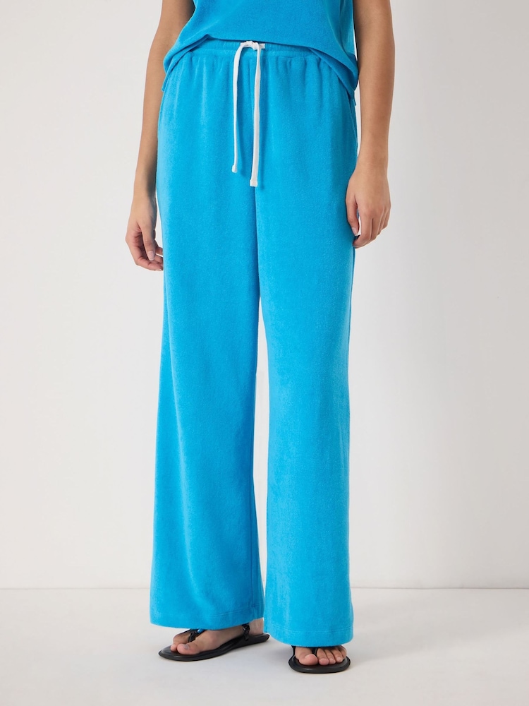 Hush Blue Blaire Towelling Side Stripe Joggers - Image 2 of 6