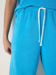 Hush Blue Blaire Towelling Side Stripe Joggers - Image 5 of 6
