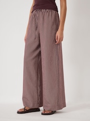 Hush Red Petunia Striped Side Detail Trousers - Image 1 of 5