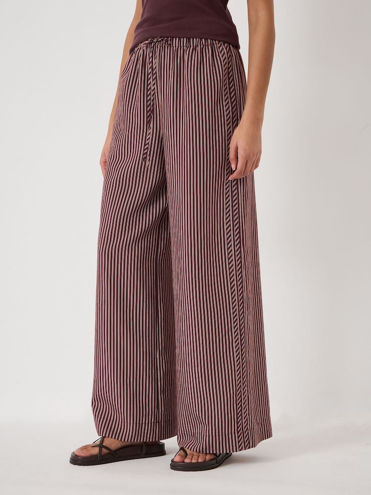 Hush Red Petunia Striped Side Detail Trousers - Image 1 of 5