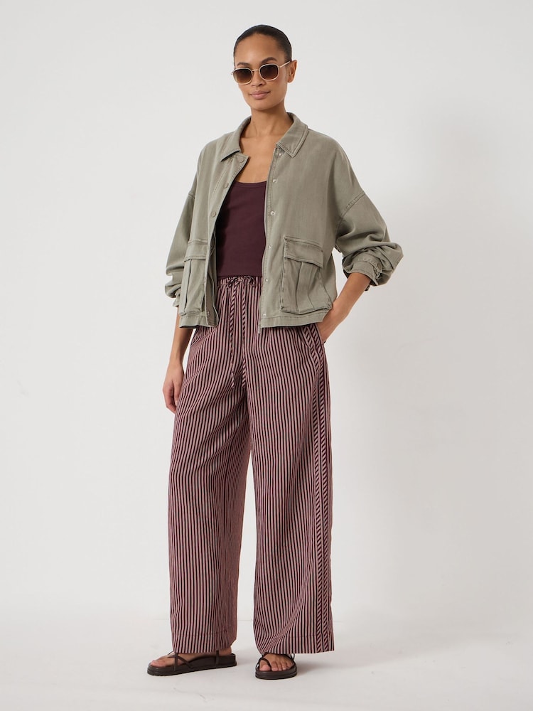 Hush Red Petunia Striped Side Detail Trousers - Image 2 of 5