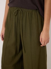 Hush Green Linen Blend Petunia Wide Leg Trousers - Image 4 of 5