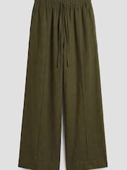 Hush Green Linen Blend Petunia Wide Leg Trousers - Image 5 of 5
