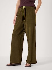 Hush Green Blaire Towelling Side Stripe Joggers - Image 1 of 5