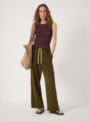 Hush Green Blaire Towelling Side Stripe Joggers - Image 3 of 5