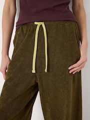 Hush Green Blaire Towelling Side Stripe Joggers - Image 4 of 5
