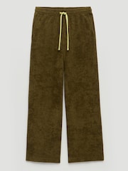 Hush Green Blaire Towelling Side Stripe Joggers - Image 5 of 5