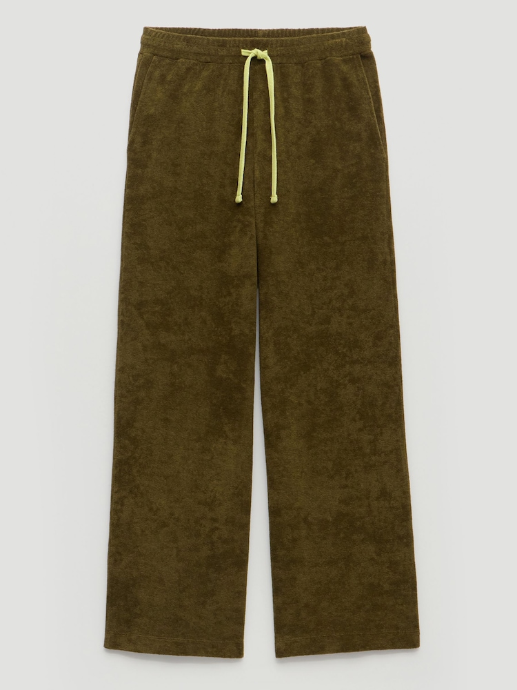 Hush Green Blaire Towelling Side Stripe Joggers - Image 5 of 5