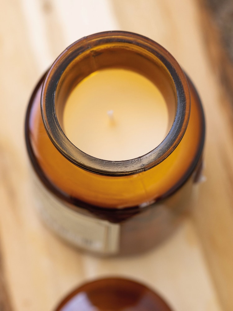 Paddywax Brown Apothecary Amber & Smoke 226g Glass Jar Candle - Image 3 of 3
