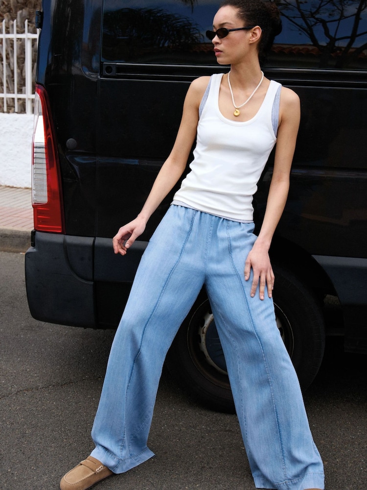 Hush Blue Petunia Chambray Trousers - Image 1 of 6