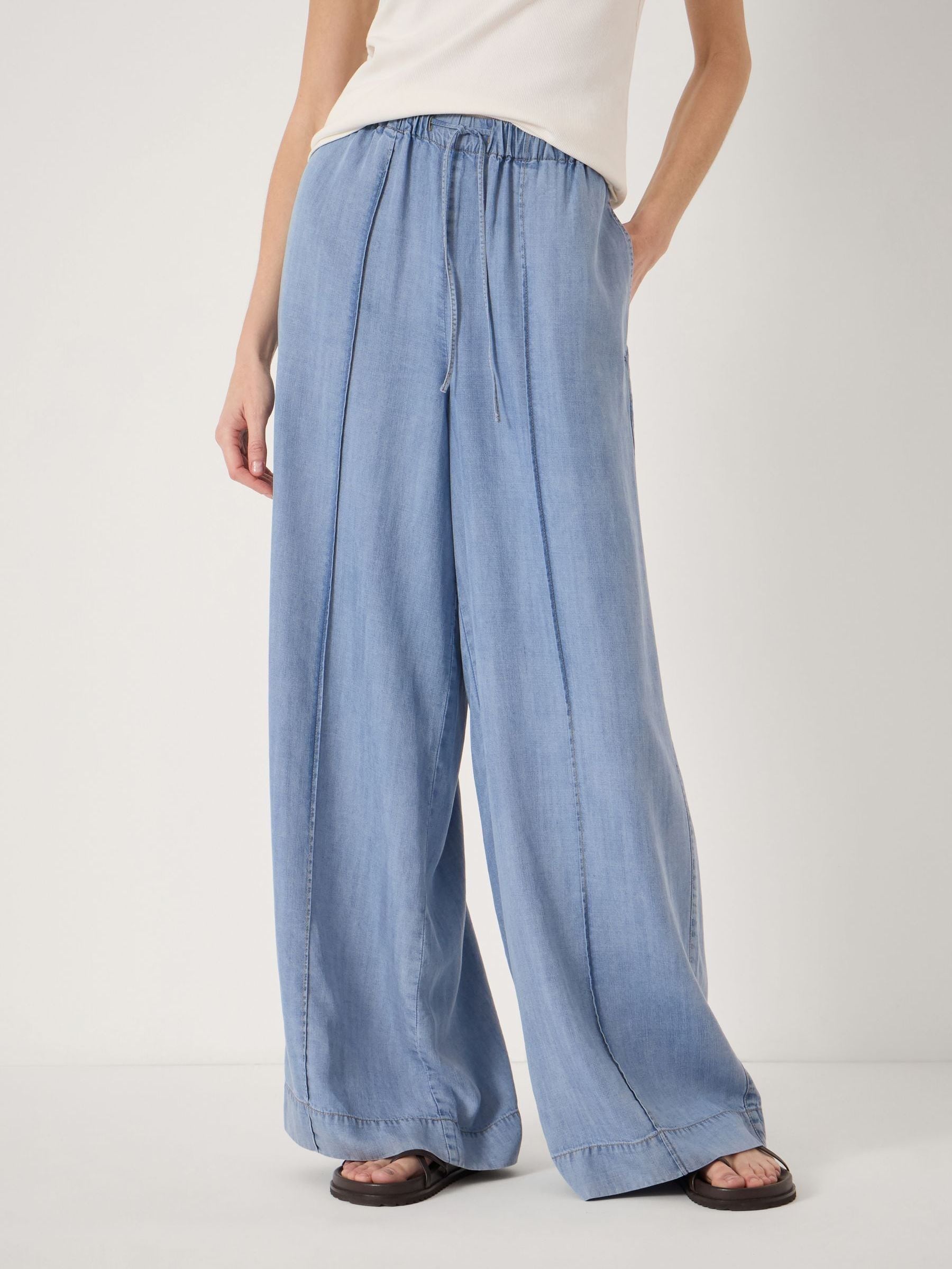 Buy Hush Blue Petunia Chambray Trousers from Next USA