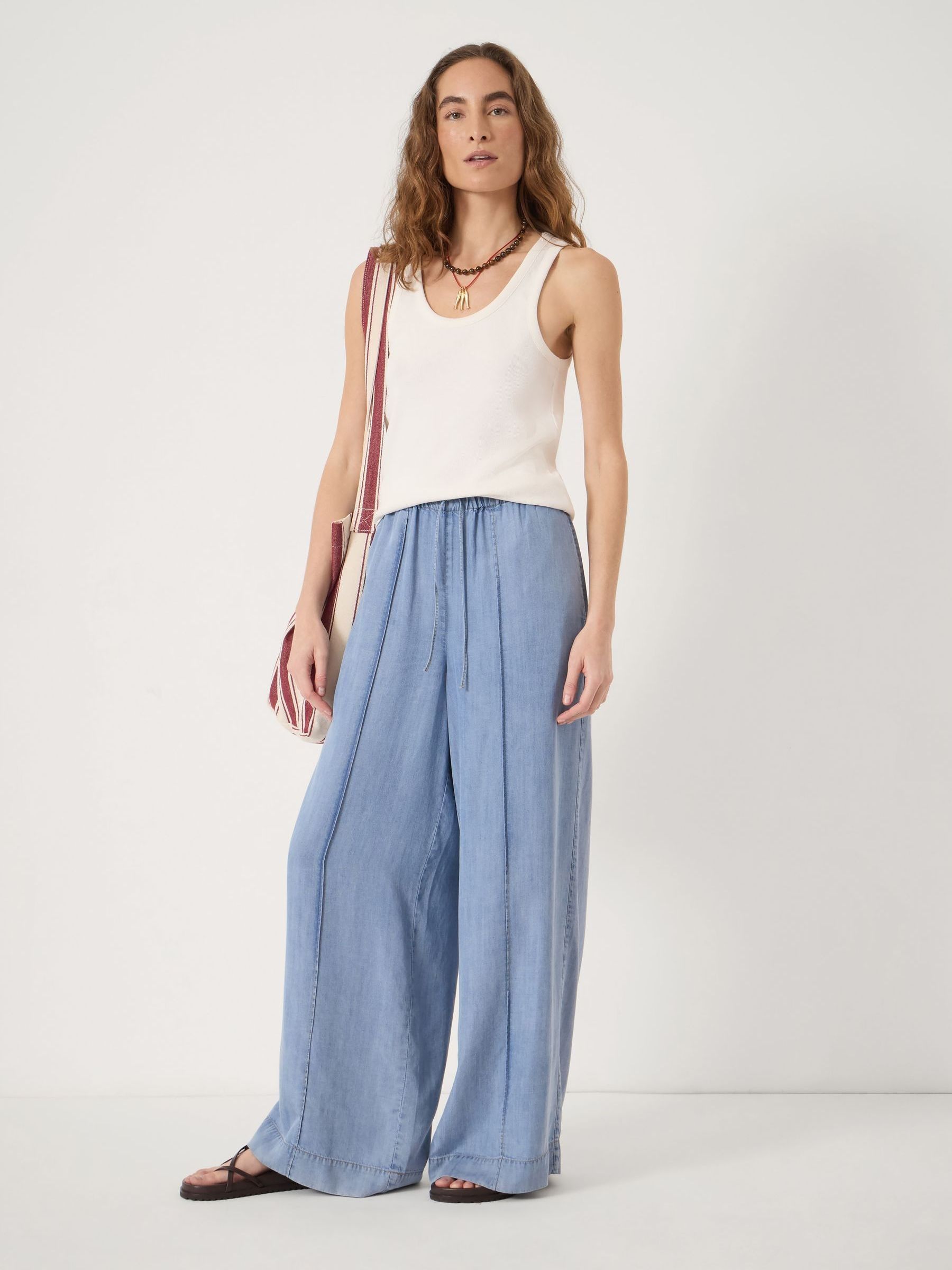 Buy Hush Blue Petunia Chambray Trousers from Next USA