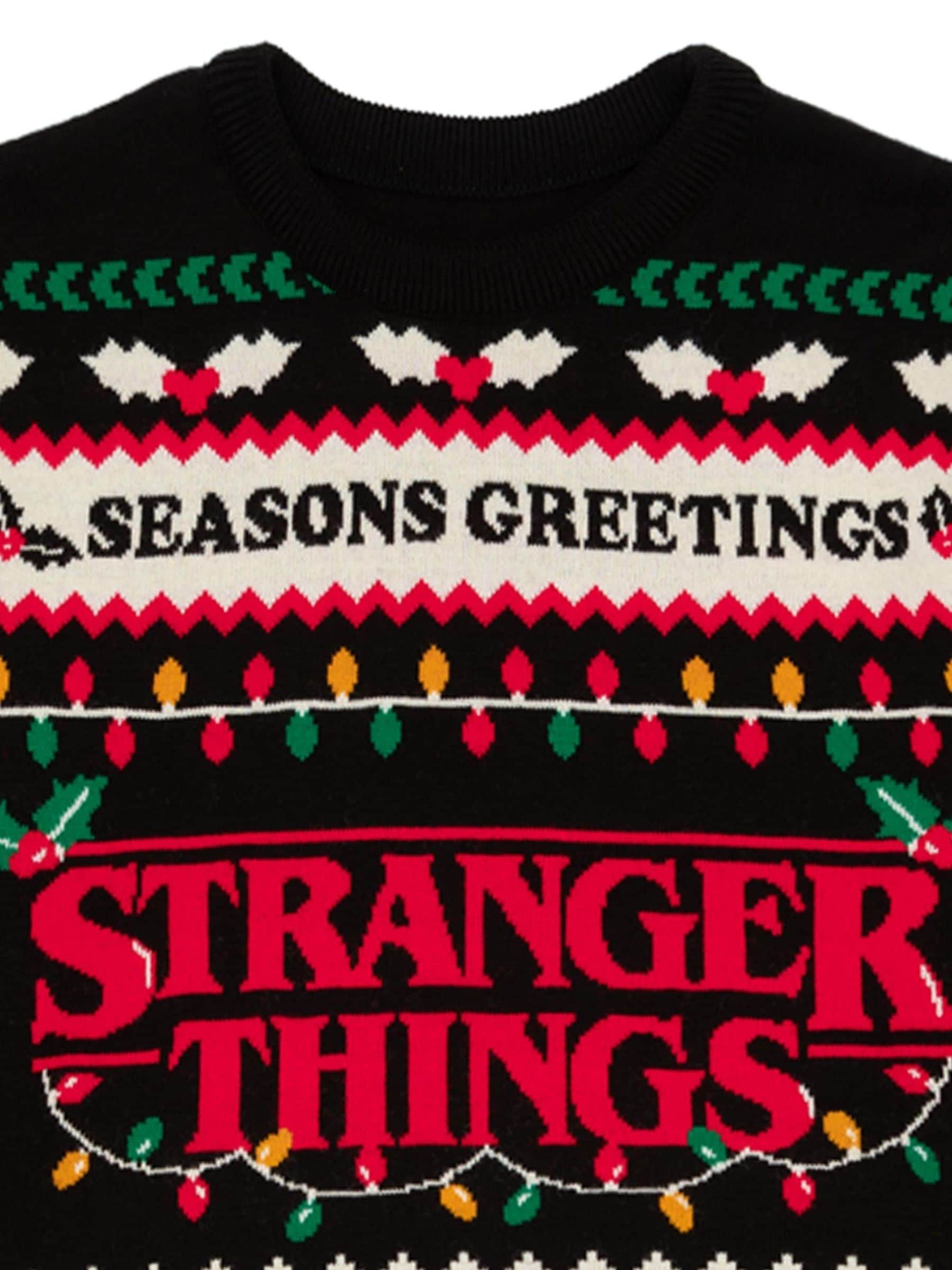 Buy Vanilla Underground Black Stranger Things Mens Licensed Adult Knitted Christmas Jumper from Next United Arab Emirates