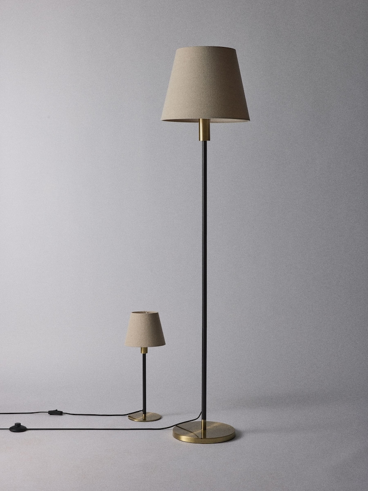 The Set Black and Brass Table and Floor Lamp Set - Image 2 of 4
