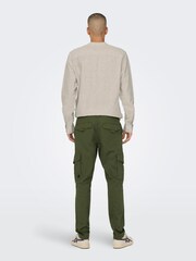 Only & Sons Green Straight Leg Cargo Trousers - Image 2 of 8