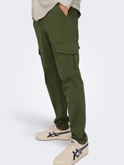 Only & Sons Green Straight Leg Cargo Trousers - Image 5 of 8