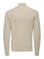 Only & Sons Cream 1/4 Zip Knitted Jumper - Image 6 of 6
