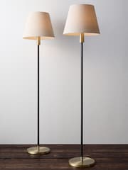 The Set 2 Pack Black and Brass Floor Lamp - Image 1 of 4