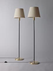 The Set 2 Pack Black and Brass Floor Lamp - Image 3 of 4