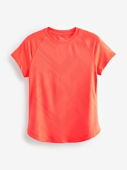 Coral Pink Active Short Sleeve Jacquard Geo Sport Top - Image 1 of 2