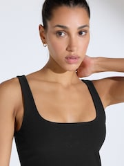 White Active Square Neck Cropped Sports Top - Image 5 of 7