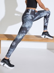 Black/White Active Yoga Leggings - Image 2 of 5