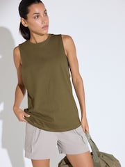 Khaki Green 100% Cotton Active Jersey Tank - Image 1 of 6