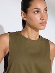 Khaki Green 100% Cotton Active Jersey Tank - Image 4 of 6