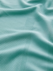 Teal Blue Active Short Sleeve Jacquard Geo Sport Top - Image 7 of 7