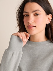 Grey Active Crew Neck Drawstring Tie Hem Sweatshirt - Image 4 of 7