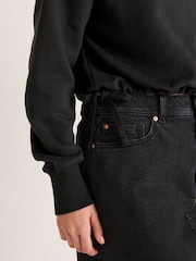 Black Active Crew Neck Drawstring Tie Hem Sweatshirt - Image 4 of 6