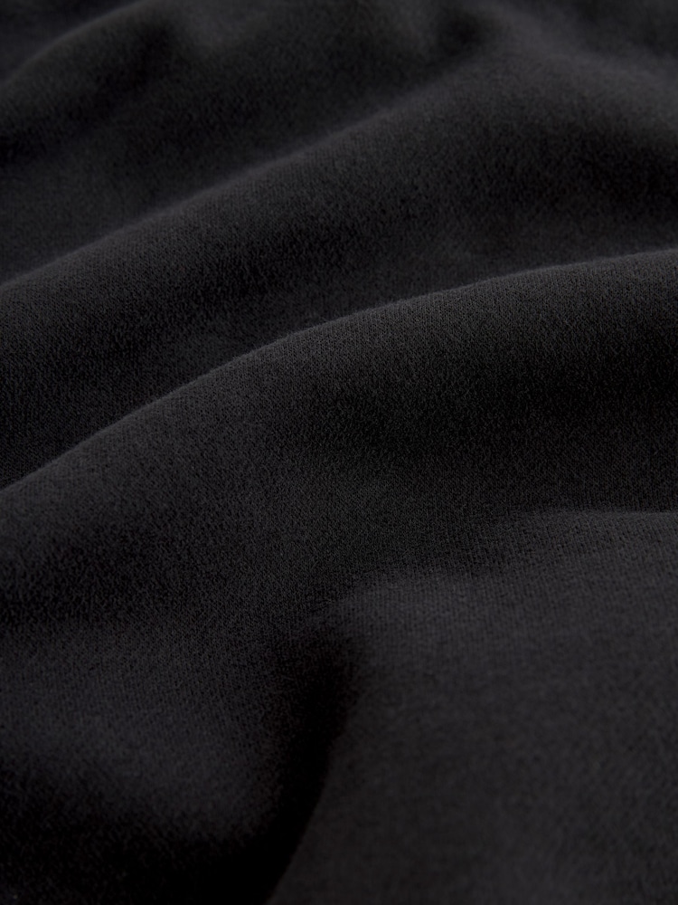 Black Active Crew Neck Drawstring Tie Hem Sweatshirt - Image 6 of 6
