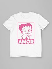 All + Every White Betty Boop Amor Wink Kiss T-Shirt - Image 3 of 4