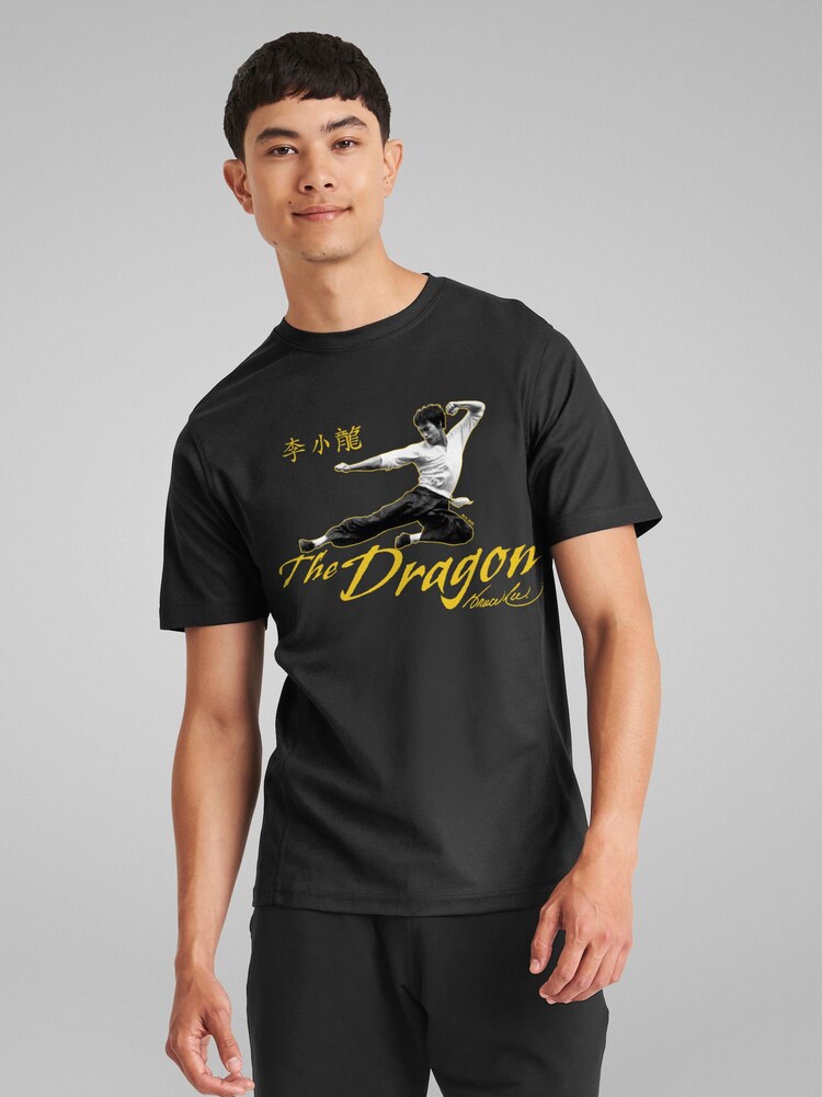 All + Every Black Bruce Lee The Dragon Flying Kick T-Shirt - Image 1 of 4