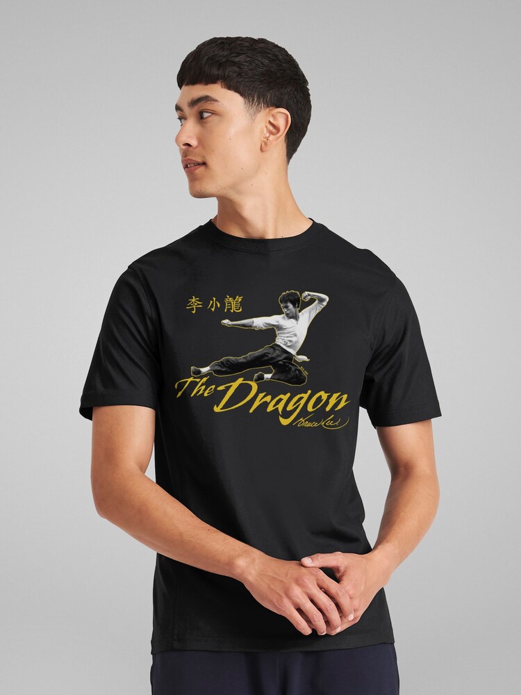 All + Every Black Bruce Lee The Dragon Flying Kick T-Shirt - Image 2 of 4