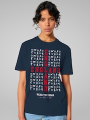 All + Every Blue England Hear The Roar Euro Football  T-Shirt - Image 1 of 4