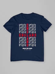 All + Every Blue England Hear The Roar Euro Football  T-Shirt - Image 3 of 4
