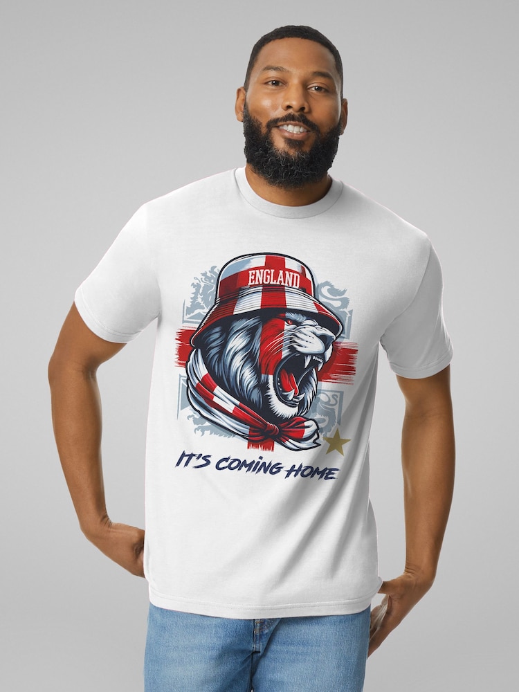 All + Every White Home Lion Roar Euro Football T-Shirt - Image 1 of 4